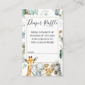 Gouden Eucalyptus Safari Luier Raffle Insert Visitekaartje (Voorkant)