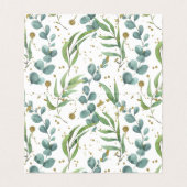 gouden eucalyptus verlaat de groene trouwtafel kaart (Binnenkant ongevouwen)