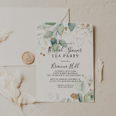 Gouden Eucalyptus Vrijgezellenfeest Tea Party Kaart