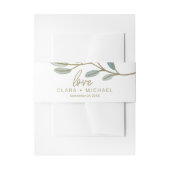 Gouden Eucalyptus Weddenschap Belly Band Uitnodigingen Wikkel (Voorkant Voorbeeld)