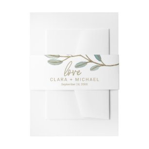 Gouden Eucalyptus Weddenschap Belly Band Uitnodigingen Wikkel