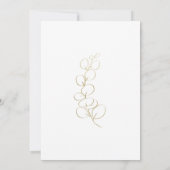 gouden eucalyptusbruinbruinbruiloft kaart (Achterkant)