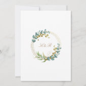 gouden eucalyptusbruinbruinbruiloft kaart (Achterkant)