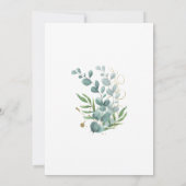 gouden eucalyptusgroene bruiddouche Uitnodiging (Achterkant)