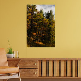 Gouden Europese lork in herfstkleuren Poster
