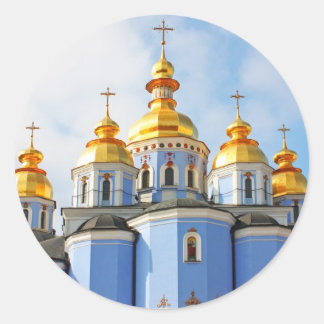 Gouden exemplaren van de kathedraal in Kiev Ronde Sticker