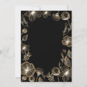 Gouden exotische bloemen 50ste huwelijksjubileum kaart (Achterkant)