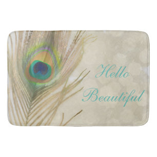 Gouden Exotische Pauwveer Glam Elegante Chic Badmat