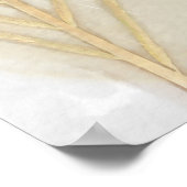 Gouden Exotische Pauwveer Glam Feestbanner Poster (Hoek)