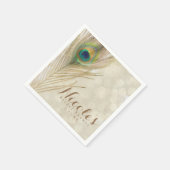 Gouden Exotische Peacock Feather Glam Elegant Part Servet (Hoek)