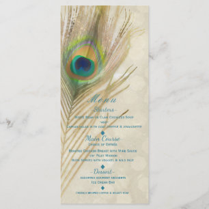 Gouden Exotische Peacock Feather Glam Party Menu