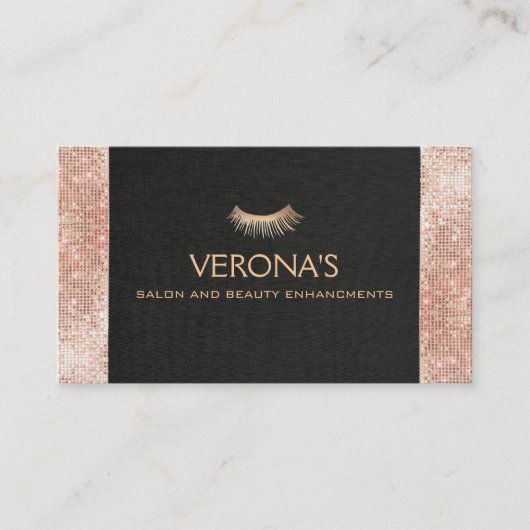 Gouden Eyelash Faux Sequins Visitekaartje (Voorkant)