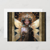 Gouden Fairy Meisje Fantasy Kunst Briefkaart (Voorkant / Achterkant)