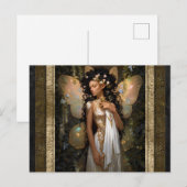 Gouden Fairy Meisje Fantasy Kunst Briefkaart (Voorkant / Achterkant)