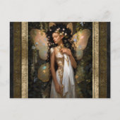 Gouden Fairy Meisje Fantasy Kunst Briefkaart (Voorkant)
