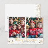 Gouden Familie Foto Kerstmis Kaart (Voorkant / Achterkant)