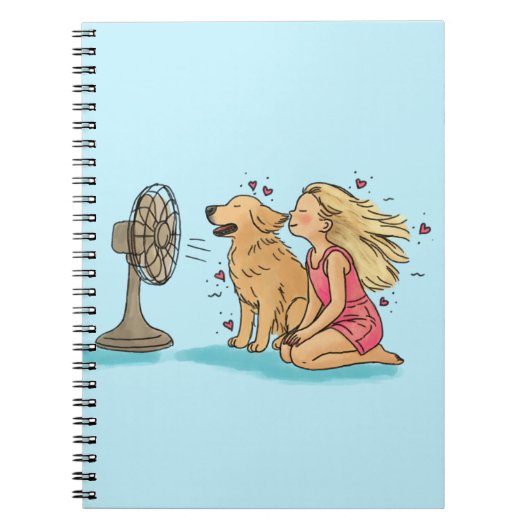 Gouden Fan Meisje Notitieboek (Voorkant)