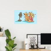 Gouden Fan Meisje Poster (Thuiskantoor)