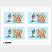 Gouden Fan Meisje Rechthoekige Sticker (Vel)