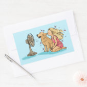 Gouden Fan Meisje Rechthoekige Sticker (Envelop)