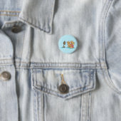 Gouden Fan Meisje Ronde Button 3,2 Cm (In situ)