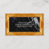 gouden Fancy rand | zwart marmer Visitekaartje (Achterkant)