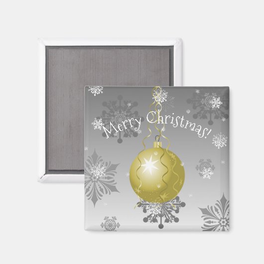 Gouden Fantasie Kerstdrager Magneet (Voorkant / Achterkant)