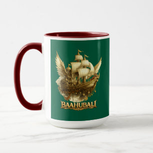 Gouden Fantasie Vliegend Schip Kunst Combo Koffiem Mok