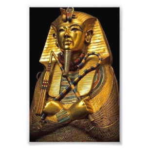 Gouden farao Egyptische kunst wanddecoratie Foto Afdruk