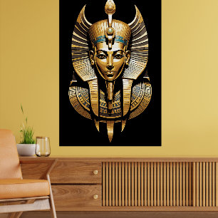 Gouden farao in koninklijke hoofdtooi Kunst Poster