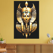 Gouden farao in regale hoofdtooi Kunst Canvas Afdruk (Insitu (Woonkamer))