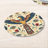 Gouden Farao Onderzetters" Ronde Kartonnen Onderzetter (Gebogen)