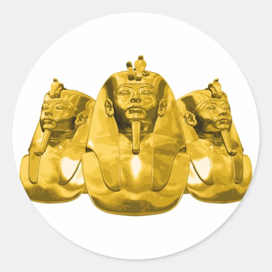 Gouden farao's ronde sticker (Voorkant)