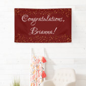 Gouden Faux Confetti op Bourgogne Gefeliciteerd Spandoek (Insitu)