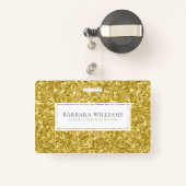 Gouden Faux Flitter Wit Accent Badge (Achterkant met intrekbare)