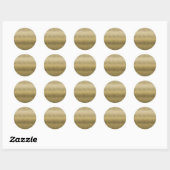 Gouden Faux Folie achtergrond Ronde Sticker (Vel)