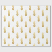 Gouden Faux Folie Ananas Pattern Cadeaupapier (Vlak)