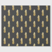 Gouden Faux Folie Ananas Pattern Cadeaupapier (Vlak)