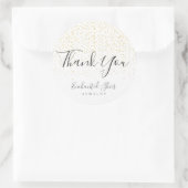 Gouden Faux Folie Confetti "Dank u" Sticker (Tas)