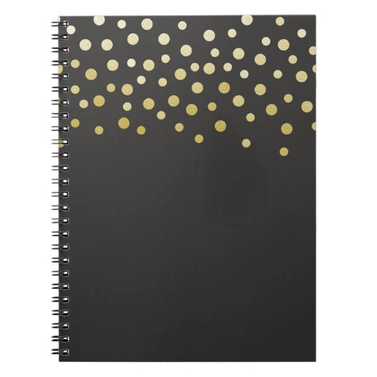 Gouden Faux Folie Confetti Notitieboek (Voorkant)