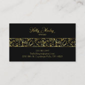 Gouden faux folie damasks visitekaartje (Achterkant)