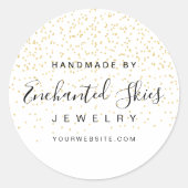 Gouden Faux Folie Dot Handgemaakte Business Produc Ronde Sticker (Voorkant)