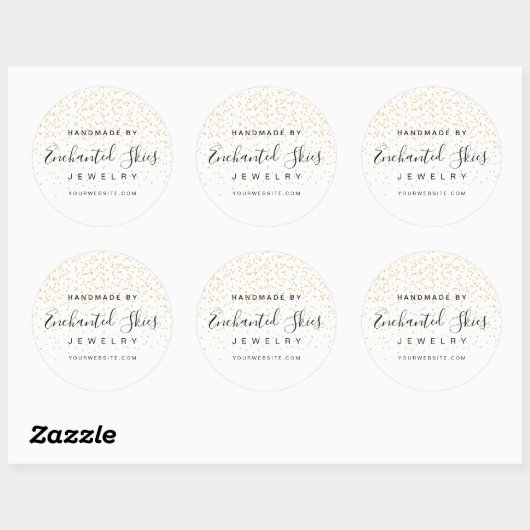 Gouden Faux Folie Dot Handgemaakte Business Produc Ronde Sticker (Vel)