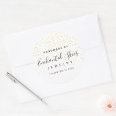 Gouden Faux Folie Dot Handgemaakte Business Produc Ronde Sticker (Envelop)