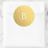 Gouden Faux Folie Elegant Modern Glam Monogram Cus Ronde Sticker (Tas)