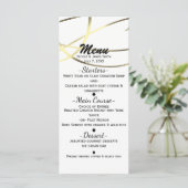 Gouden Faux Folie elke kleur bruiloft receptie men Menu (Staand voorkant)