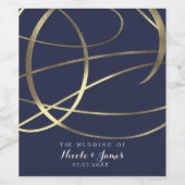 Gouden Faux Folie Elke kleur Custom Wedding Wine Wijn Etiket (Enkel label)
