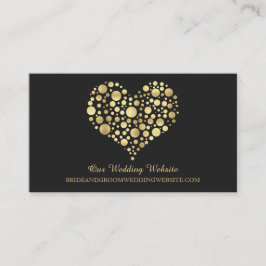 Gouden Faux Folie Hart Bruiloft Website Kaart
