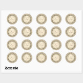 gouden faux Folie hart Ronde Sticker (Vel)