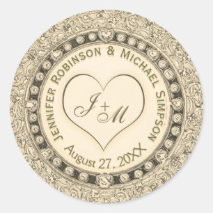 gouden faux Folie hart Ronde Sticker